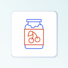 Line Jam jar icon isolated on white background. Colorful outline concept. Vector