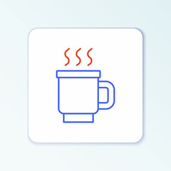 Line Cup of tea icon isolated on white background. Colorful outline concept. Vector
