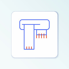 Line Winter scarf icon isolated on white background. Colorful outline concept. Vector