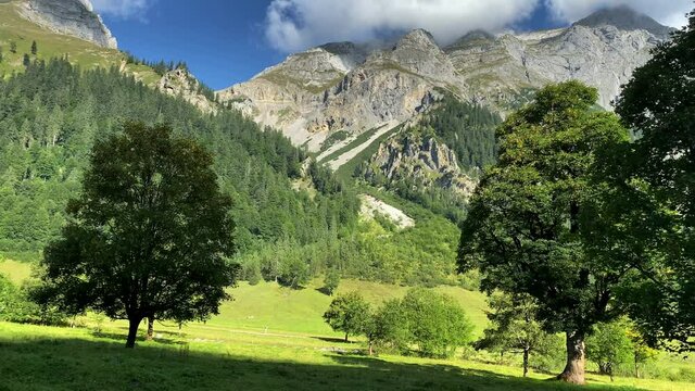 Eng Alm, Karwendel mountains in Tirol. European Alps Austria. 4K