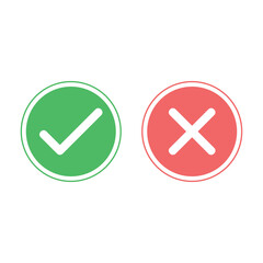 cross check mark icons can be used as website, social media interface buttons vector illustration on white background 