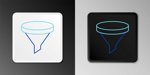 Line Funnel or filter icon isolated on grey background. Colorful outline concept. Vector