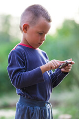Child using a mobile phone