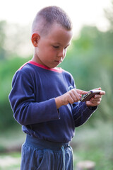 Child using a mobile phone