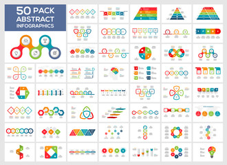Set abstract infographic with steps, options, parts or processes. Business data visualization.