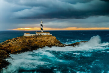 lighthouse in the sea