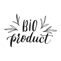 Vector eco and organic food restaurant badge or sign. Fresh farm product menu template. Hand drawn lettering sign for locally grown vegetarian food market.