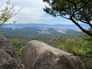 landscape with blue sky