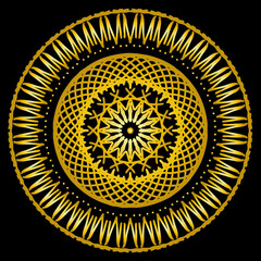 mandala background in black and gold color
