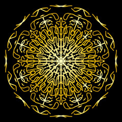 mandala background in black and gold color
