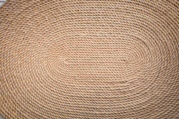 Natural jute rug close-up. Background or texture.