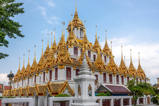 Buddhist Wat Ratchanatdaram Temple, also known as Loha Prasat or the iron temple in Bangkok