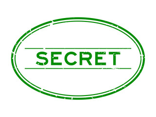 Grunge green secret word oval rubber seal stamp on white backgoround
