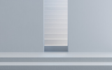 An empty room containing stairs, 3d rendering.