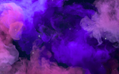 Fototapeta na wymiar Nebulae and colored smoke, 3d rendering.