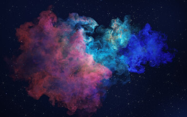 Nebulae and colored smoke, 3d rendering.