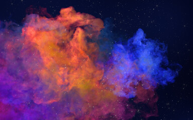 Nebulae and colored smoke, 3d rendering.