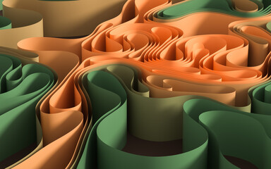 Obraz premium Curve the flow of the paper, 3d rendering.