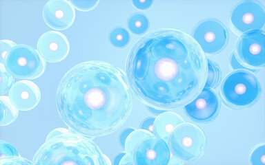 Cellular structure, biology concept, 3d rendering.