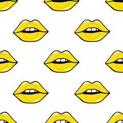 Seamless pattern Lips Intersex flag symbol Isolated. Bisexual pride collection, accessory. Colorful pride designs. Vector illustration on white background. For cards, posters, decor, t shirt design