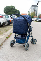 Baby strollers for boys end girl in the city. .Baby carriage in stroller.