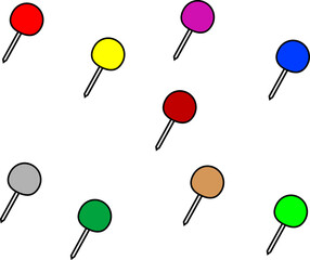 可愛い丸い押しピンのイラスト