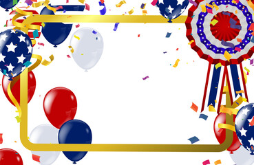 festive in the United States background with balloons