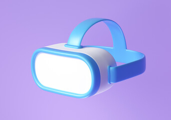 3D VR goggles icon, virtual reality technology, metaverse. 3d render illustration
