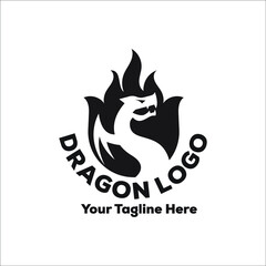 Dragon logo flat design tatto