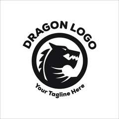 Dragon logo flat design tatto