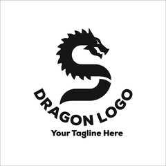 Dragon logo flat design tatto