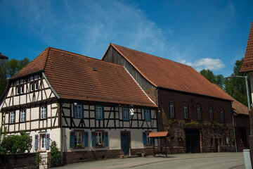  half-timbered house, traditional german house in Bundenthal Germany, 2017