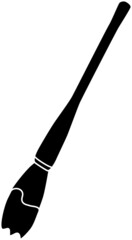 太い筆のシルエット素材