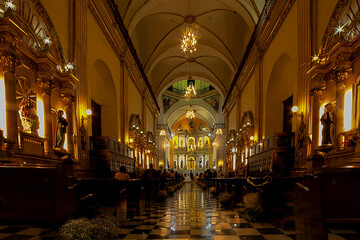 Interior de la iglesia de San Miguel Arcangel catedral de Culiacán, Sinaloa 