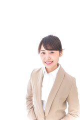 施設の消毒作業をする女性