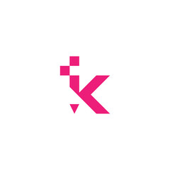 Creative Digital Letter K Logo