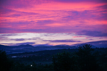 Beautiful pink sunset