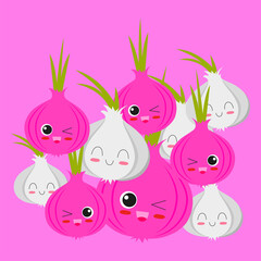 Vector character of onion cute