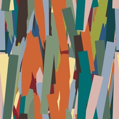 Seamless funky expressive and energetic paper cut out collage surface pattern design for print. High quality illustration. Surreal and dramatic vivid stylish artistic graphic design. Strange geo camo.