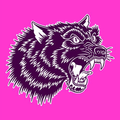 vector illustration of angry wolf head