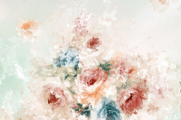 Abstract oil painting floral background