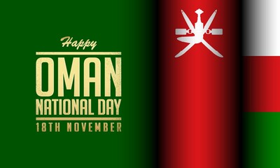 Oman National Day Background Design. Vector Illustration. - obrazy, fototapety, plakaty