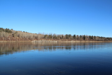 reflection of trees in water, Whitemud Park, Edmonton, Alberta