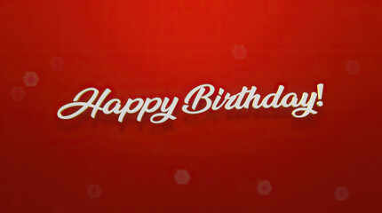 Happy Birthday Red Greeting Card 3D Illustration