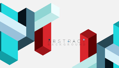 Abstract background. 3d cubes, cubic elements and blocks. Techno or business concept for wallpaper, banner, background, landing page