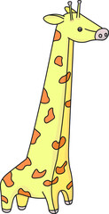 Multi-colored children's toy giraffe. Vector illustration