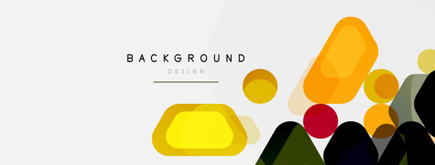 Color bubbles and rounded geometric shapes on white. Vector geometric minimal abstract background for wallpaper, banner, background, landing page