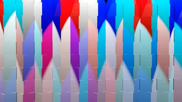 optical illusion of colorful cubes moving