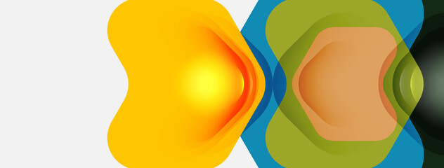 Color arrow shapes on white backdrop. Minimal geometric abstract background. Vector illustration for wallpaper banner background or landing page