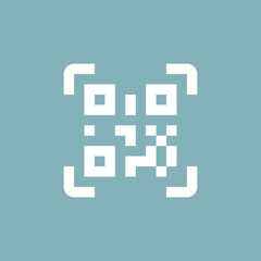 QR code. QR-code pictogram. Icon for scanning or reading a QRcode. Isolated vector icon on white background.